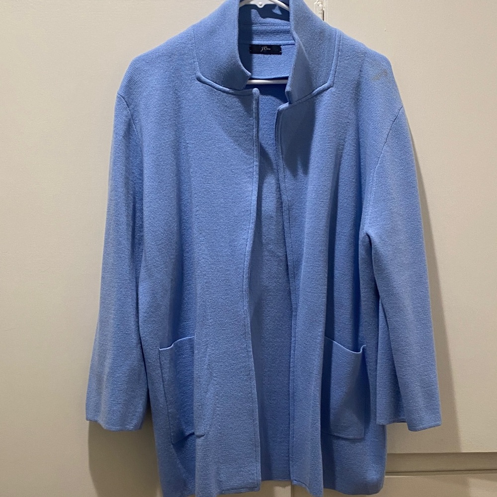 Like New!! J. Crew Light Blue Women's Cardigan/Jacket/Sweater Size L